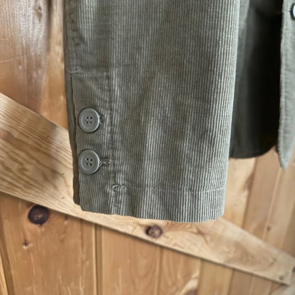 H&M LOGG Corduroy Blazer Mens XL‎ Tan Khaki Sport Coat 3-Button Striped Lining